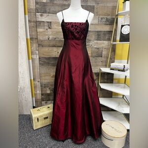 Vintage Be Smart Burgundy Maxi Dress